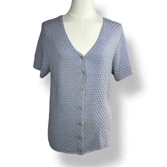 4/$20 Jones New York Sport Textured Knit Button-Down Shirt - Picture 1 of 3